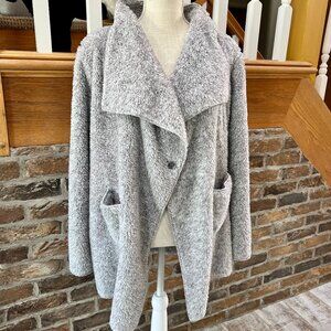 Hugs from Soft Surroundings Gray Sherpa Sweater/Cardigan